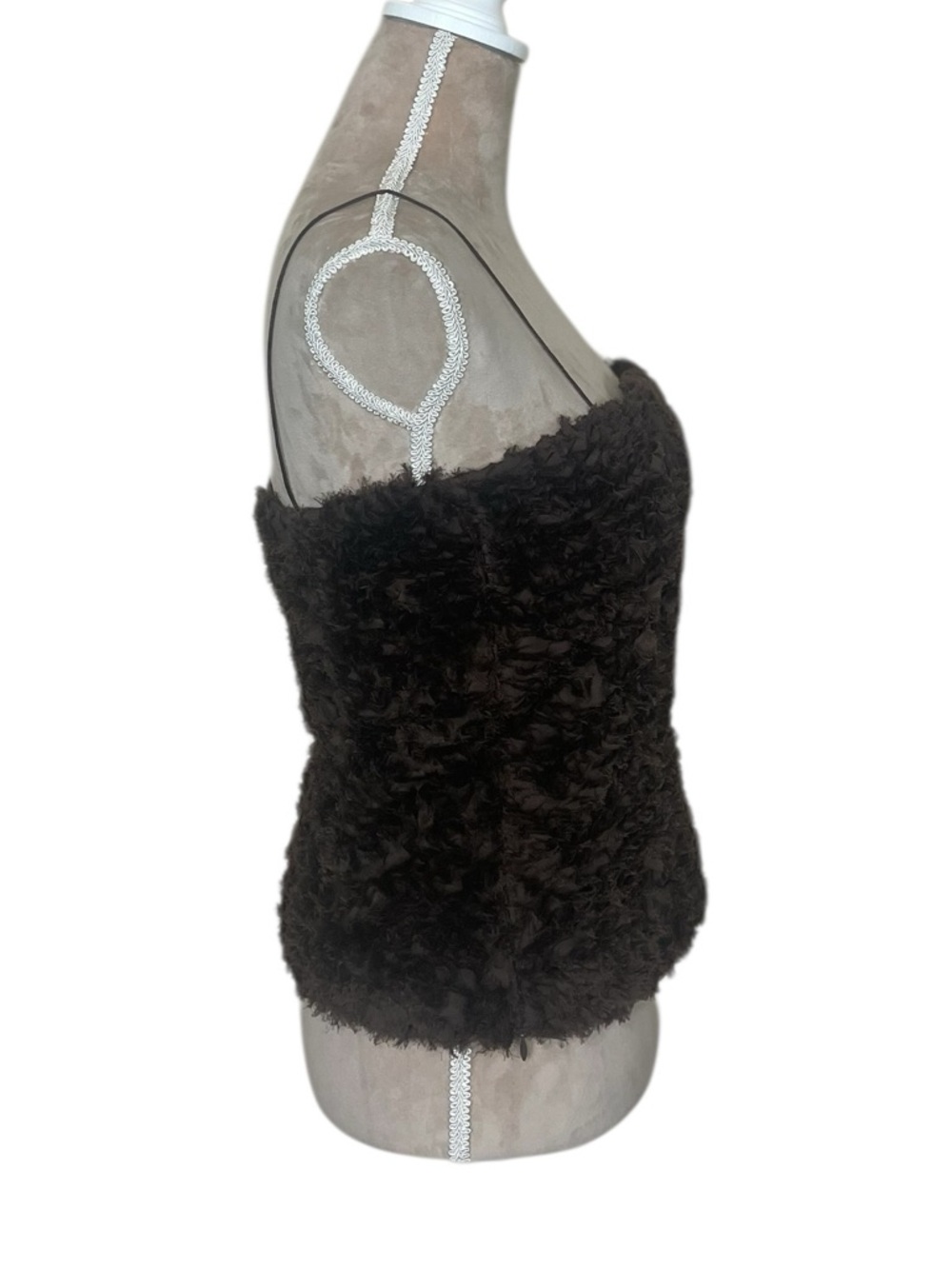 NWT Zara Voluminous Mesh Top in Brown - Picture 5 of 13